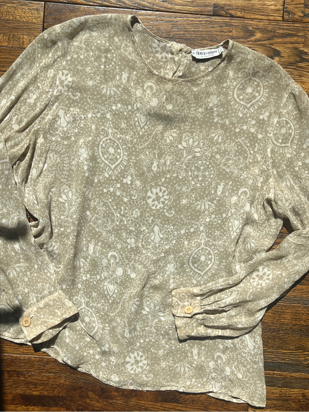 Giorgio Armani Vintage Taupe Long Sleeve Top